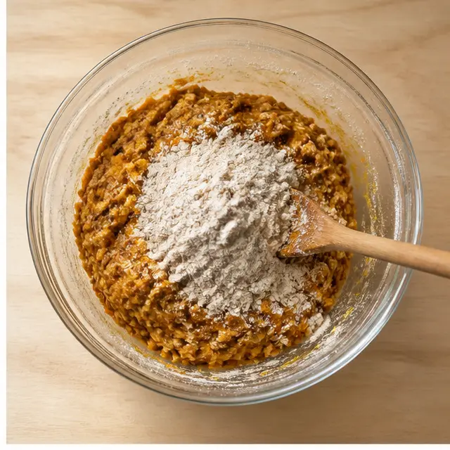 Step 2: Fold in the dry ingredients
