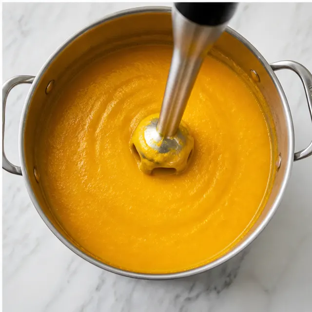 Step 4: Blending the soup until silky smooth