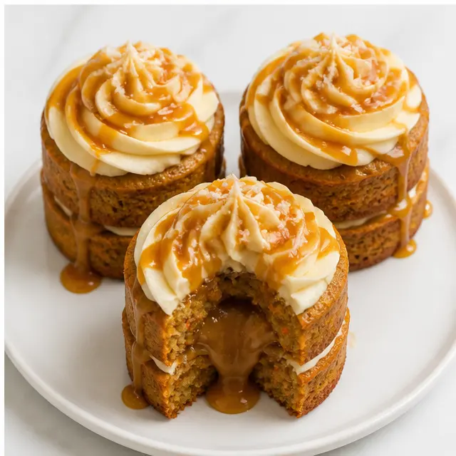 Step 4: Pipe the frosting and fill the center with salted caramel