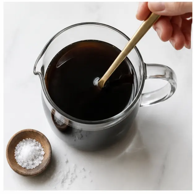Step 3: Stir maple syrup and sea salt into the concentrate