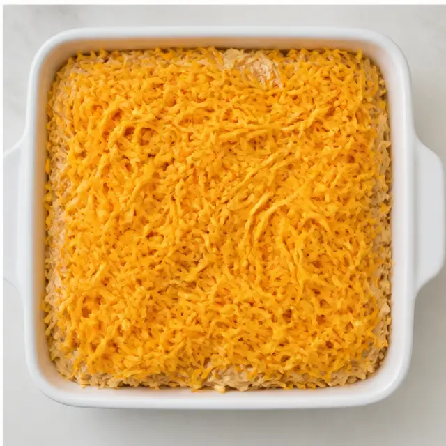 Step 4: Topping with cheddar before baking