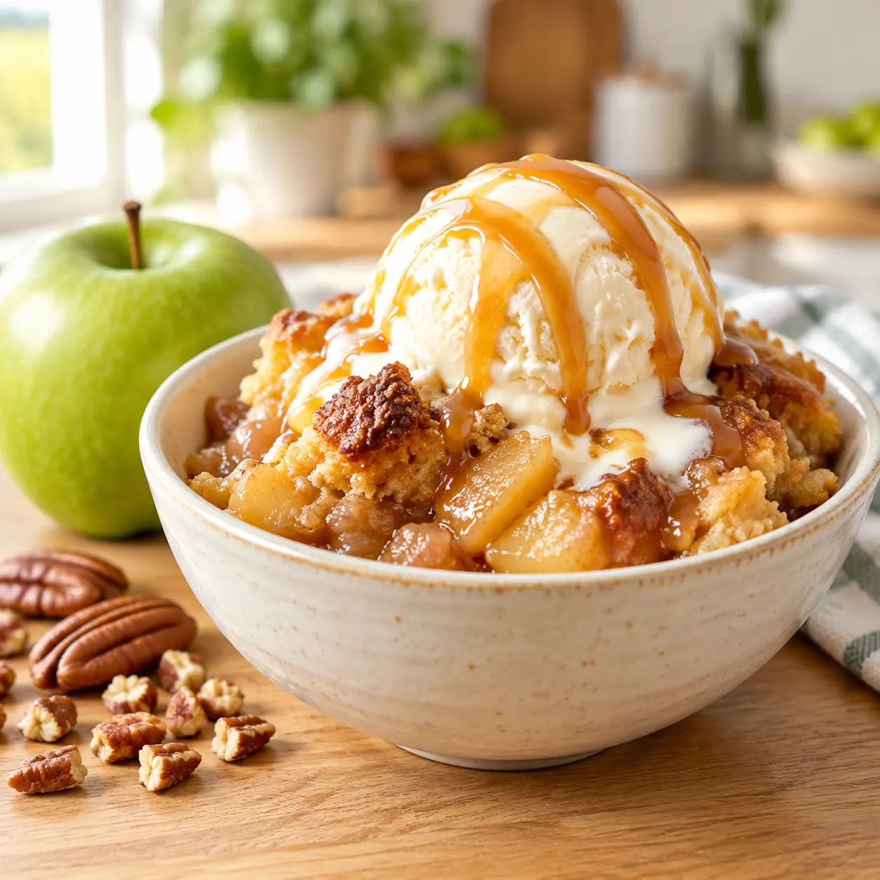 caramel apple dump cake - final presentation