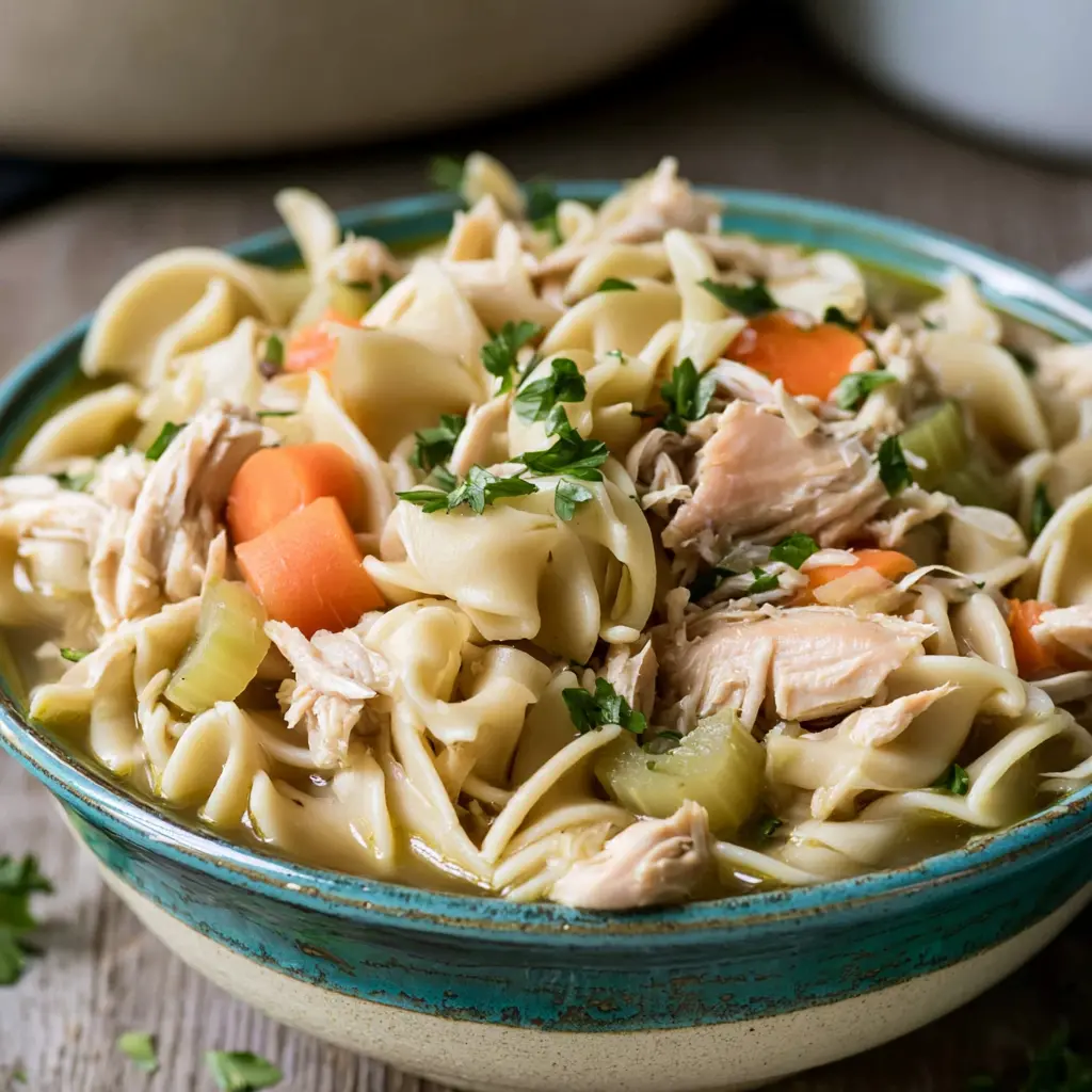 rotisserie chicken noodle soup - final presentation